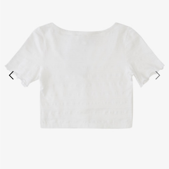 NWT Roxy button front cropped shirt, white - Picture 2 of 4